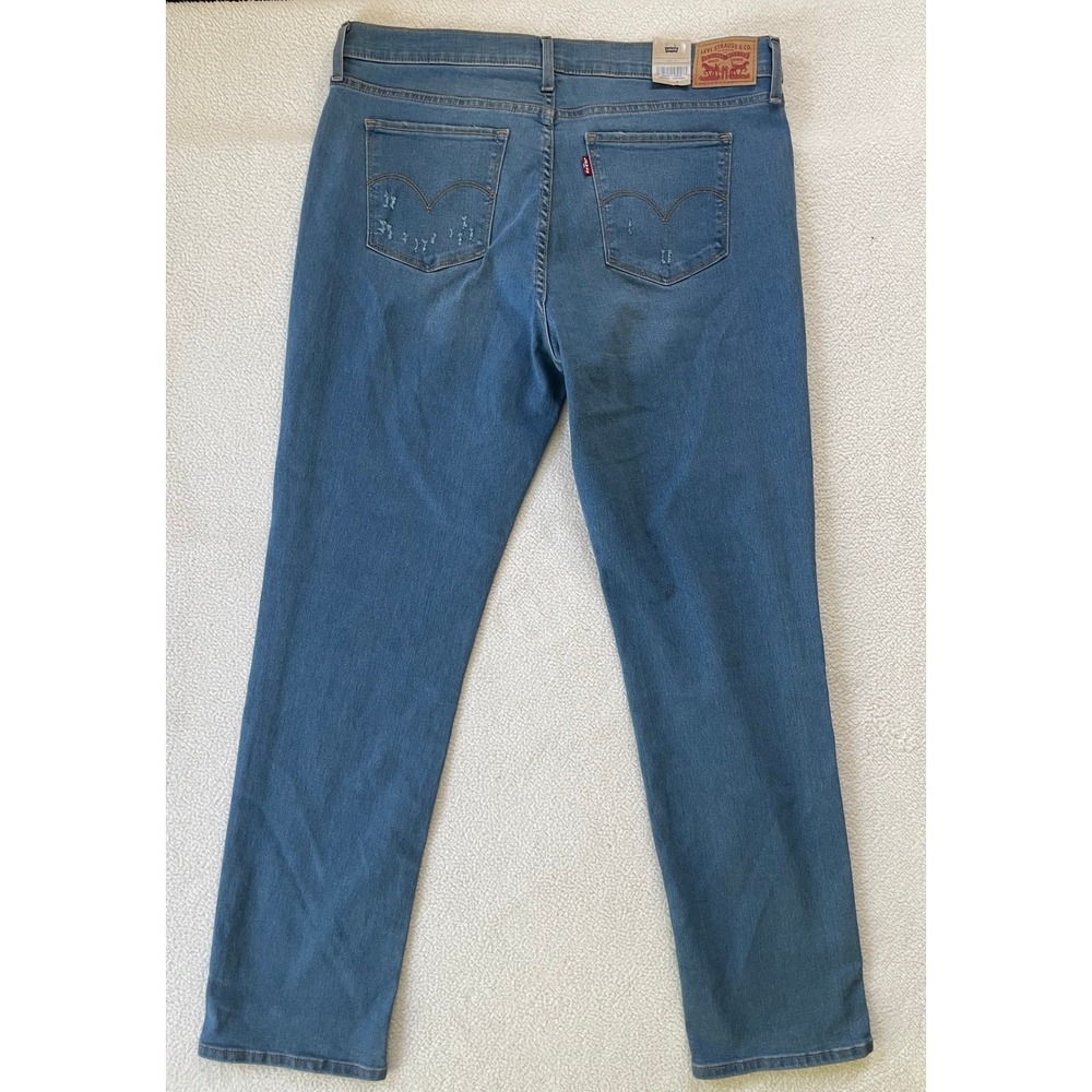 Levi Women 33 314 Shaping Straight Jeans Blue Stellar Stretch Mid Rise - Picture 15 of 16